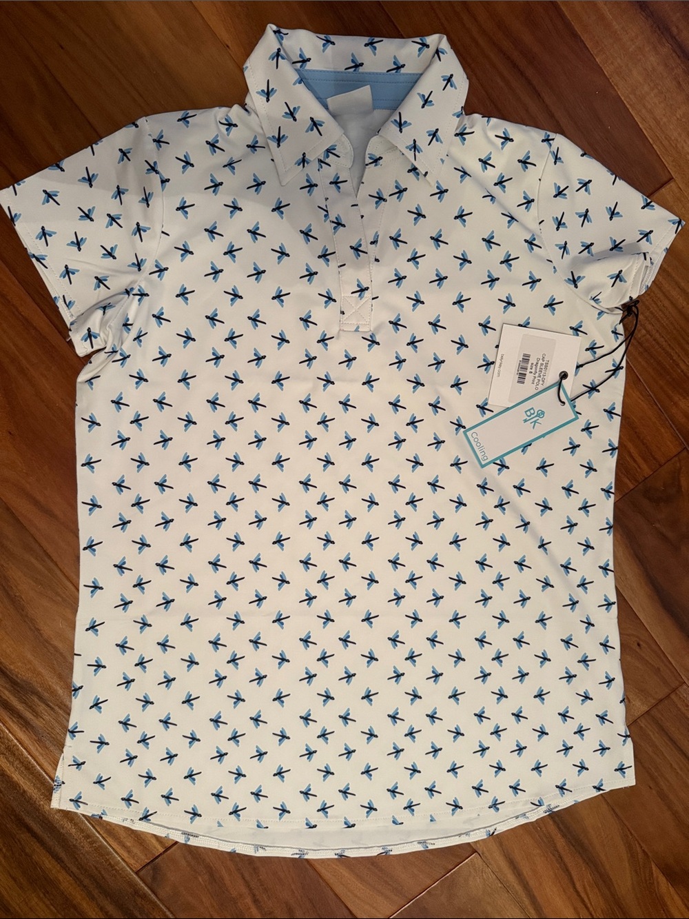 Belyn Key White and Blue Polo with Classic Design